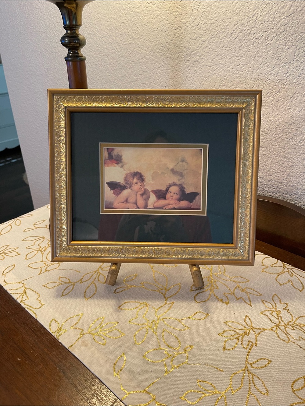 Framed Raphael Cherubs Print Ornate Gold Frame 10x12” Renaissance Art Romantic